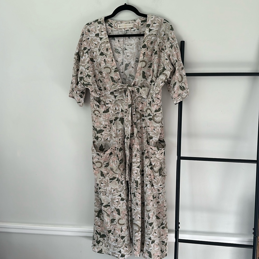 Happy Nature x Kate Hudson floral snake print boho button down midi dress - Picture 3 of 10